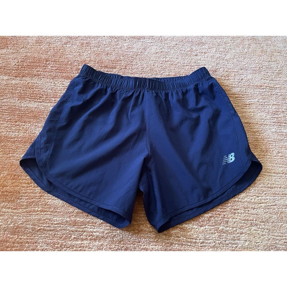 New Balance unlined running  Women’s  Blue Elastic Waist Solid shorts Size M